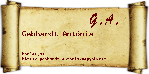Gebhardt Antónia névjegykártya